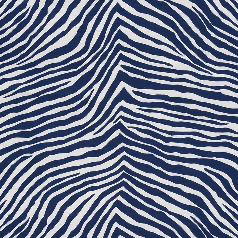 Iconic Zebra Fabric, Blue