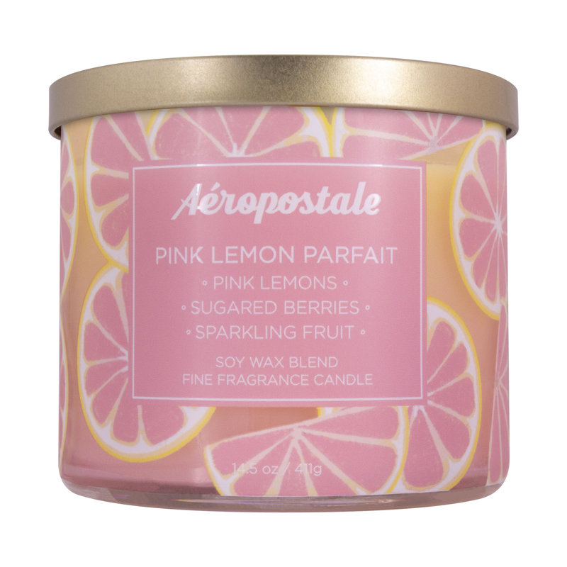 Pink Lemon Parfait Soy Wax Blend Scented Candle with Glass Container