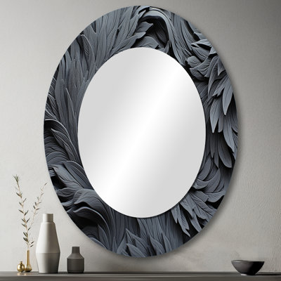 Gris spirale spirale Sprial II - miroir décoratif ovale abstrait sur métal