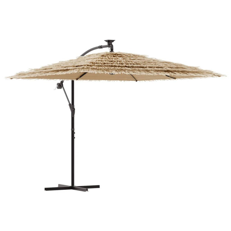 Beach Parasol, Brown, white and pink, 238cm H x 290cm W x 290cm D