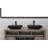14.38" L -22.25" W -4-3/8 In. H Matte Shell  Glass Rectangular Vessel Bathroom Sink In Black With  Faucet And Pop-Up Drain In Matte Black