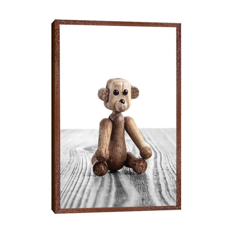 Bear Zooline - Print on Canvas, 66.04 cm H x 45.72 cm W, Classic Brown Wood Framed