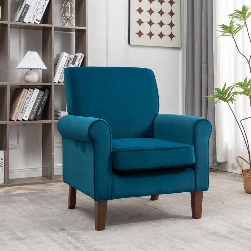 Fauteuil Hysnie, 100% polyester bleu verdâtre