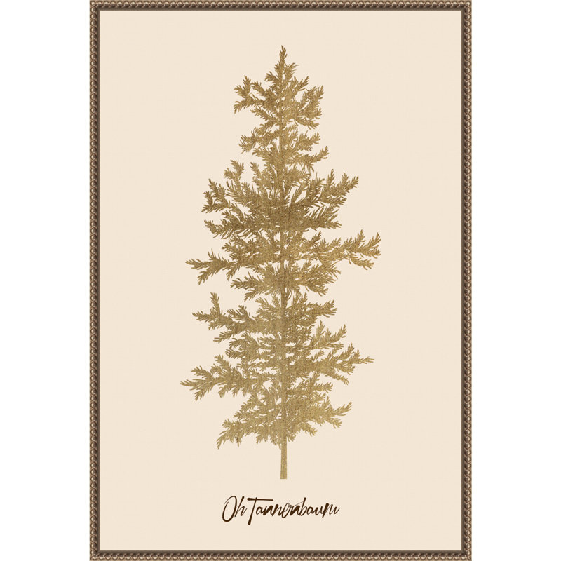 "Oh Tanenbaum (beige)" par Kubistika, reproduction d'art sur toile encadrée, H 33 po x l 23 po
