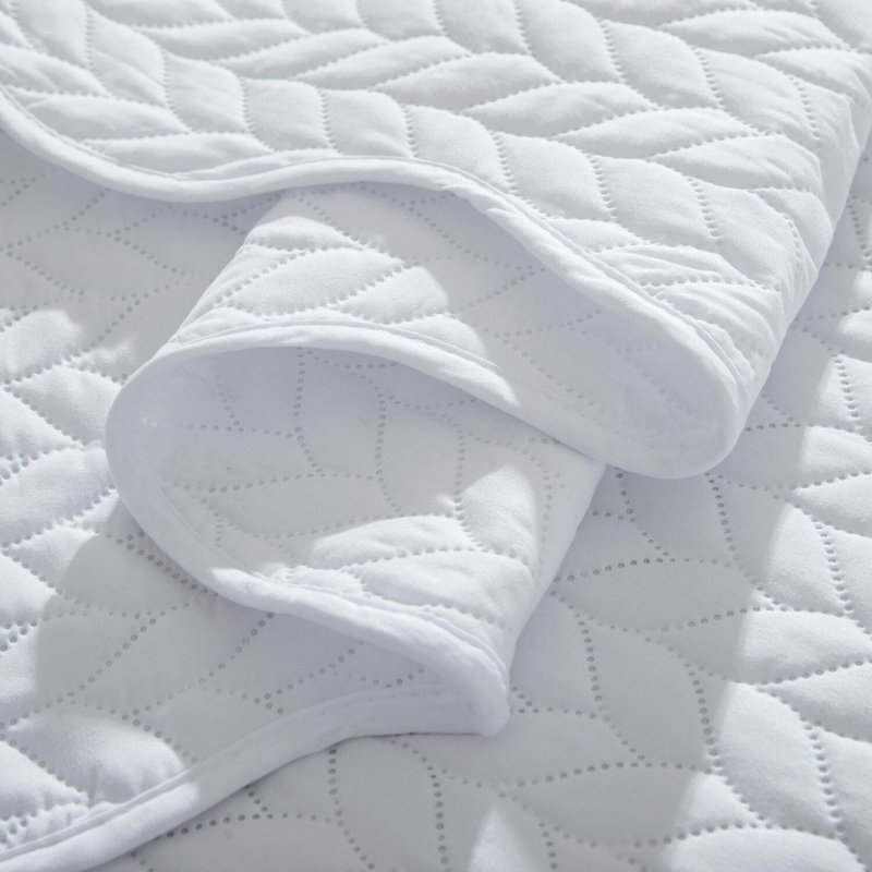 Microfiber Embossed Bedspread Set, King Bedspread + 2 King Shams, White