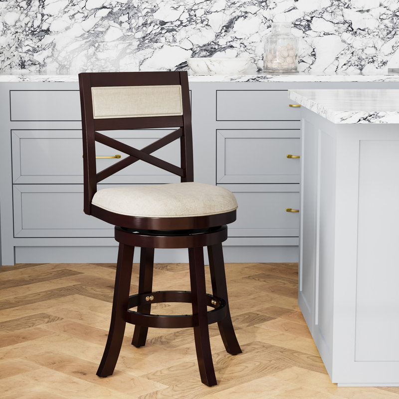 Tabouret pivotant 24 po en tissu beige