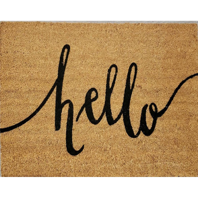 Hello Coir Doormat, 30" W x 18" L