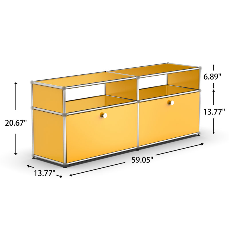 Storage Bedside Table With Drawer TV Sideboard File Cabinet Dining Cabinet Shelf Bookcase, Yellow