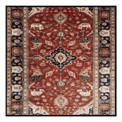 Machine Washable Persian Brown Area Rug