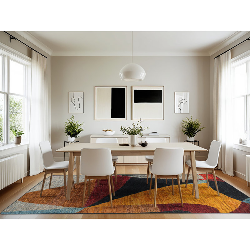 Angjelin Abstract Indoor Rug, Rectangle 7' x 10'