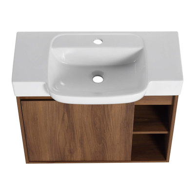 Space-Efficient Wall-Mounted Bathroom Vanity With Premium Features