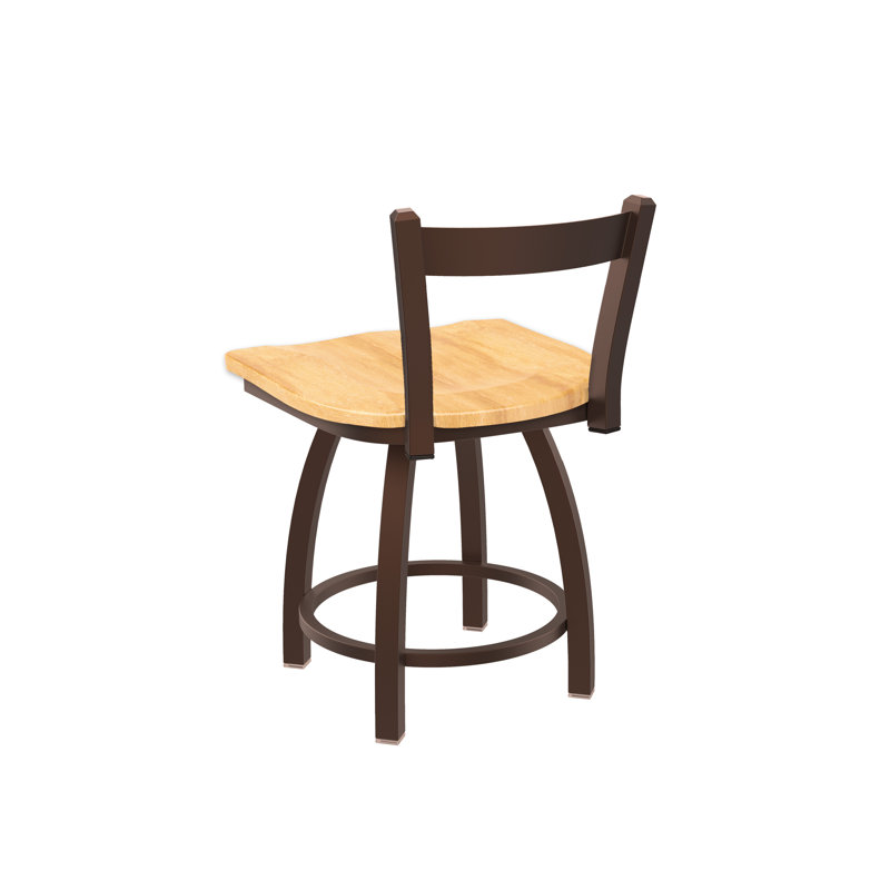 Tabouret de coiffeuse en métal Catalina, Bronze, Bois - Érable naturel