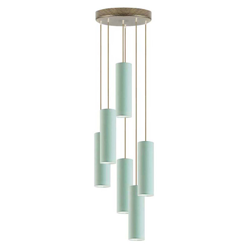 Denegal 6 - Light Cluster Pendant, Brown, Mint Green