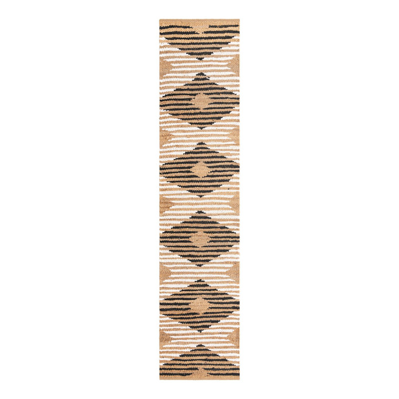 Bonnie-Mae Cotton Geometric Indoor Rug, Runner 2'7" x 12'