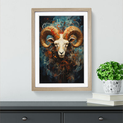 Aries Zodiac Expressionism - Framed Print