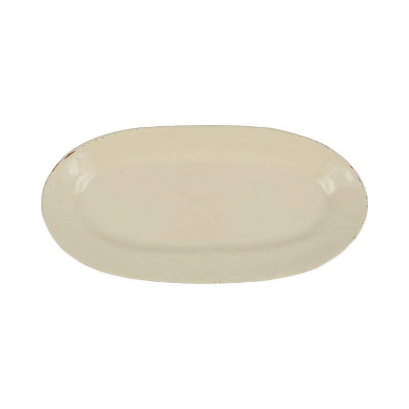 VIETRI Cucina Fresca Terra Cotta Platter, Crema