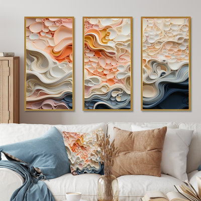Ensemble abstrait d'art mural, décoration murale moderne - composition abstraite harmonie