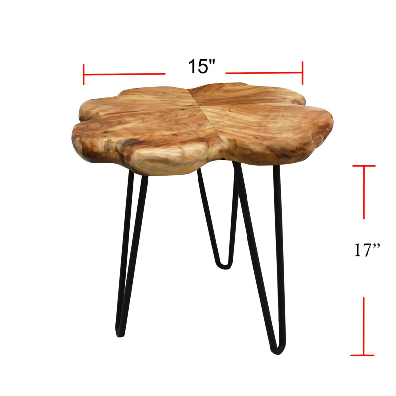 Hoffer Solid Wood Top End Table
