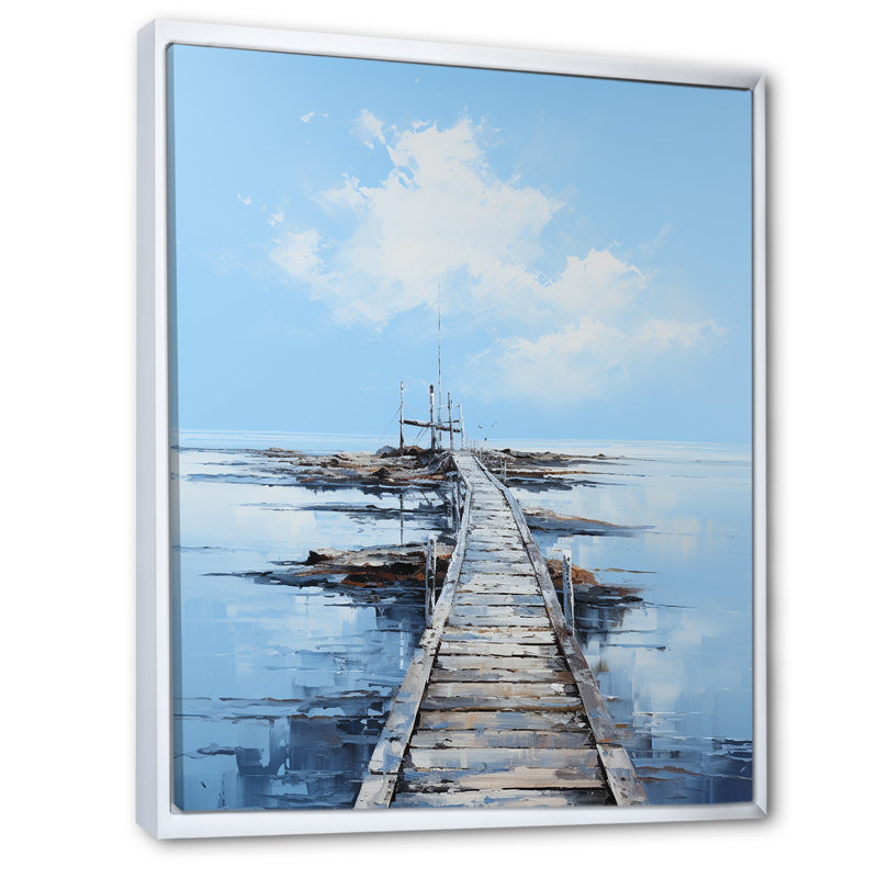 Port Portitude Solitude I sur impression sur toile, H 20 po x l 12 po x P 1 po, Cadre flottant blanc