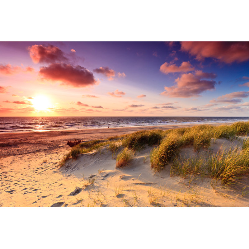 Seaside At Sunset - Wrapped Canvas Print, 30cm H x 46cm W x 3.8cm D