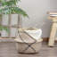 17" Beige Seagrass Belly Basket with Black Accents and Handles