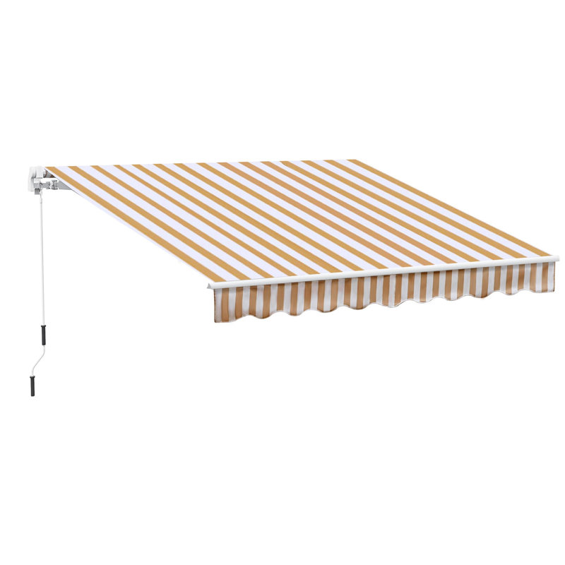 Auvent rétractable 8 ', Rayures beiges, H 59 po x l 116,2 po x P 96,5 po