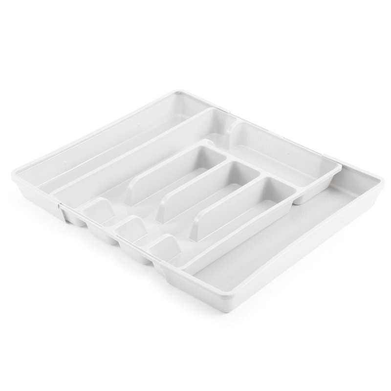 Plastic Rectangle Utensil Storage Set, White
