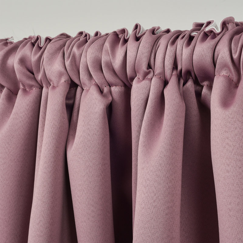 Sateen Look Room Darkering Room Darkening Curtain Pair, 52" W x 108" L, Rose Pink