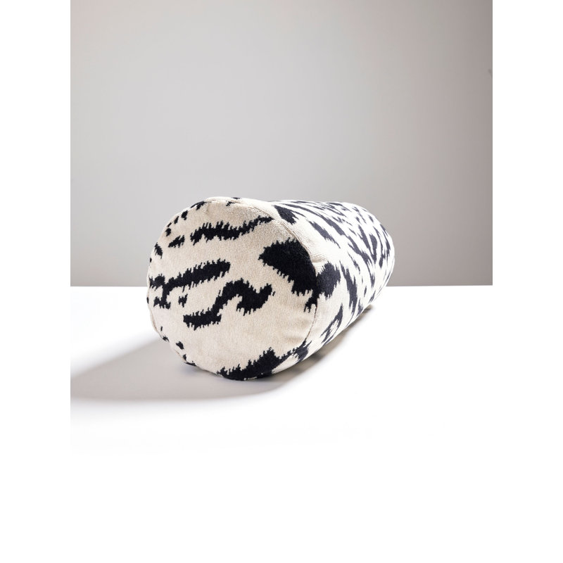 Wild Glamour Bolster Pillow Cover & Insert, Back/Off-White