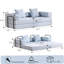 Canapé-lit convertible avec oreiller, dossier et accoudoirs, tissu chenille confortable pour le salon et la chambre à coucher-23621365
