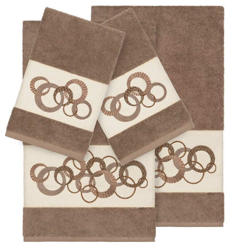 Annabelle 4 Piece Turkish Cotton Towel Set, Latte