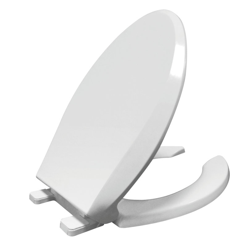 Siège de toilette allongé à ouverture lente avec couvercle