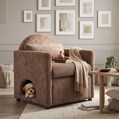 Chaise d'appoint moderne minimaliste avec un coin pour animaux de compagnie intégré pour les amoureux de la maison et des animaux