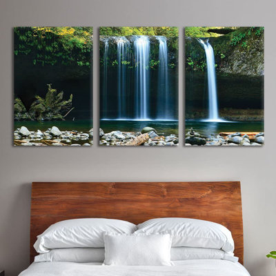 " Landscape Waterfall In The Forest " 3 - Pieces