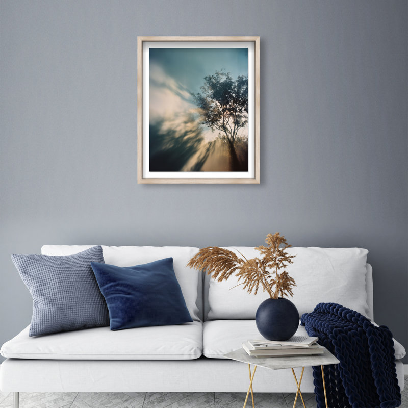 Golden Sunbeams II Shadowbox Floral & Botanical Print by Oliver Gal, Black Frame, 16 x 20, 25.5"H x 31.5"W, White Shadowbox