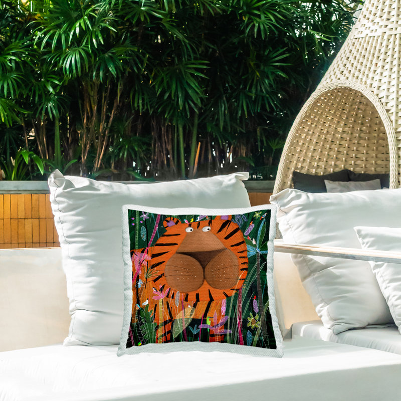 Coussin décoratif amusant Fun Tiger Forest