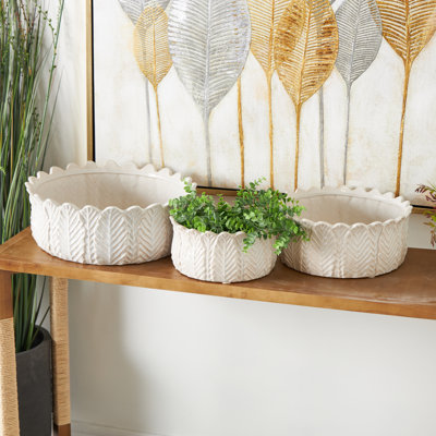 Ensemble de pots à fleurs en grès 3 pièces Avaline