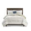 Style très grand / très grand literie - imprimé bleu et taupe en seersucker, édredon 5 pièces lavable pour lit doux en microfibre en microfibre et traitement diamant-118740090