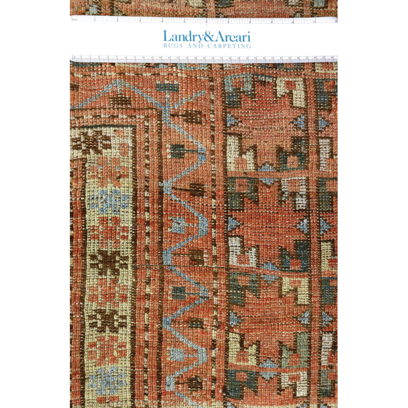 Tapis unique rouge / saumon / bleu 6 pi 6 po x 15 pi Beshir