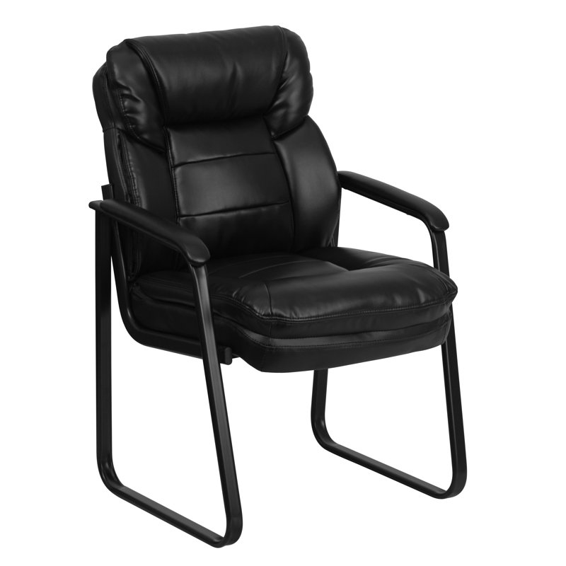Fauteuil de réception Isla Modern LeatherSoft, Cuir noir