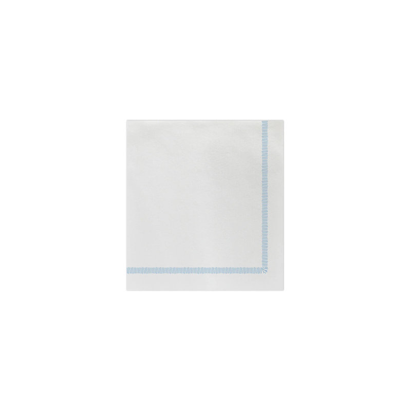 Serviettes à cocktail Furniture, Blanc / Bleu clair