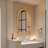 Arched Wood Framed Wall Mirror