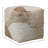 Krishon Handwoven Wool, Jute & Cotton Pouf, Ivory/Natural