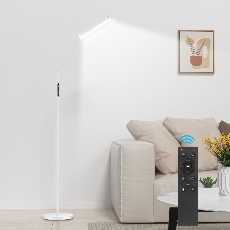 Dwayne 68.5'' Dimmable LED Task/Reading Floor Lamp with Remote & Touch Control, White