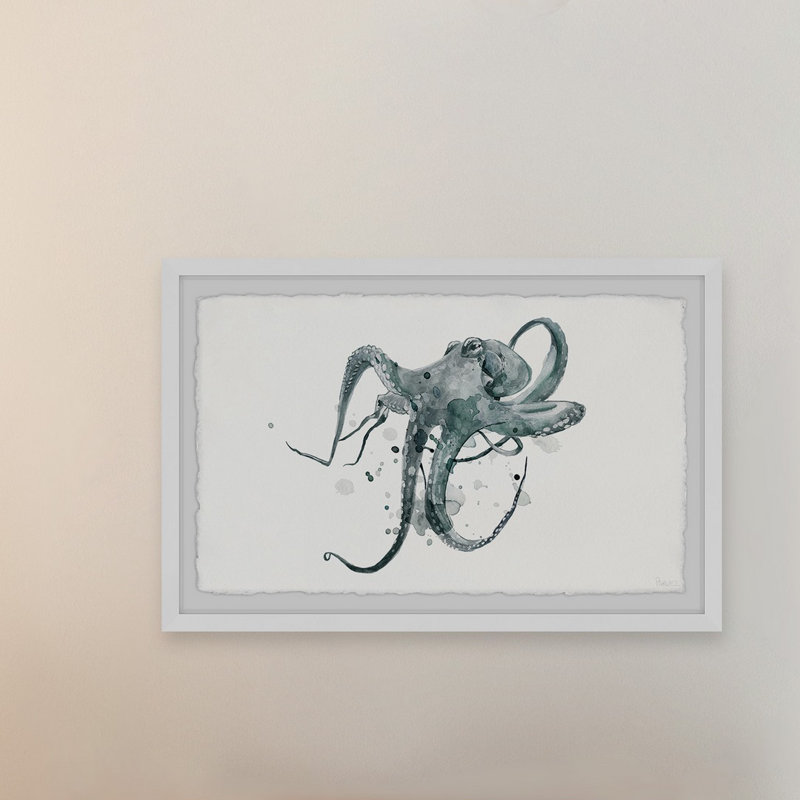 «Wondering Octopus», reproduction encadrée, H 16 po x l 24 po x P 1,5 po