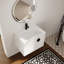 Meuble-lavabo mural simple 28 po avec 2 portes et plateau en céramique blanc Yarny (non assemblé)