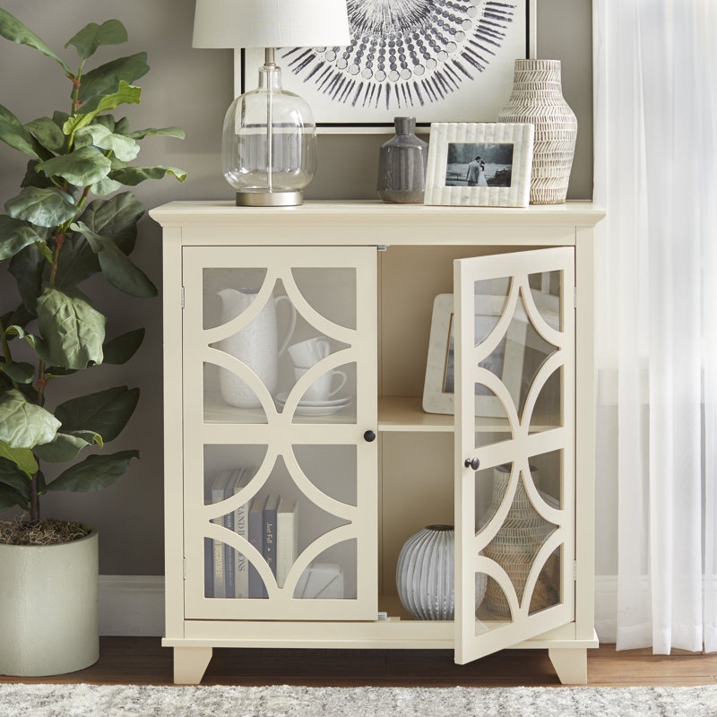 Armoire décorative à deux portes Bekasi, Ivoire