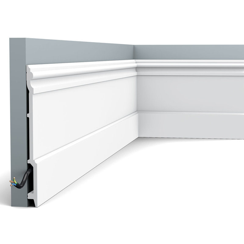 7/8 in D x 8-1/4 in W x 78-3/4 in L Primed White High Impact Polystyrene Baseboard Moulding (1-PK)