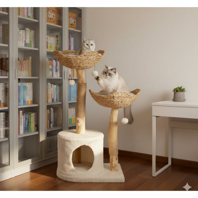 Arbre à chat, arbre à chat équipé de poteaux à griffer