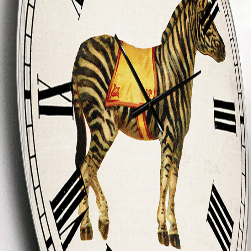 Zèbre de cirque - grande horloge murale, Petit